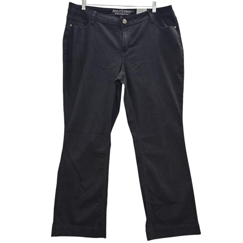 NWT Ashley Stewart Jeans Womens Size 20 Black Average Bootcut Stretch Mid-rise